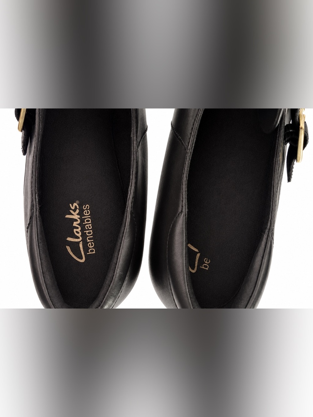 Clarks Bendables Black Leather Double Monk Strap Block Heel Booties - Size 9 - Picture 8 of 15